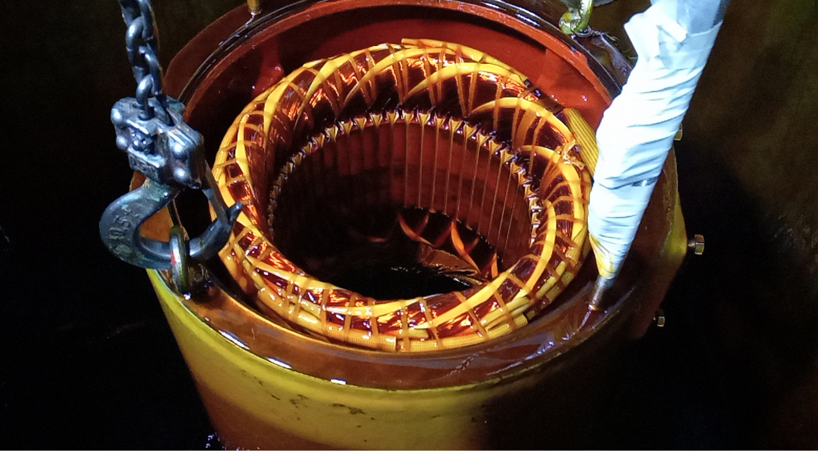 電動機回転子のワニス含浸